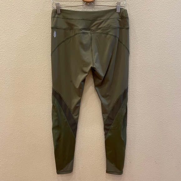 FREE PEOPLE MOVEMENT olive green mesh satin tights - Picture 8 of 11